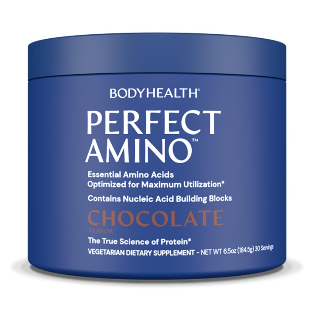 BodyHealth Perfect Amino Powder - BCAA și EAA pulbere pentru antrenament Pre și Post - Amino Acid Energy Drink pentru bărbați și femei pentru a sprijini Lean musculare și de recuperare - Ciocolată - 30 Serviri