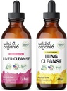 Ficat sălbatic și organic Cleanse Tincture 4 fl oz & Lung Cleanse Tincture 4 fl oz