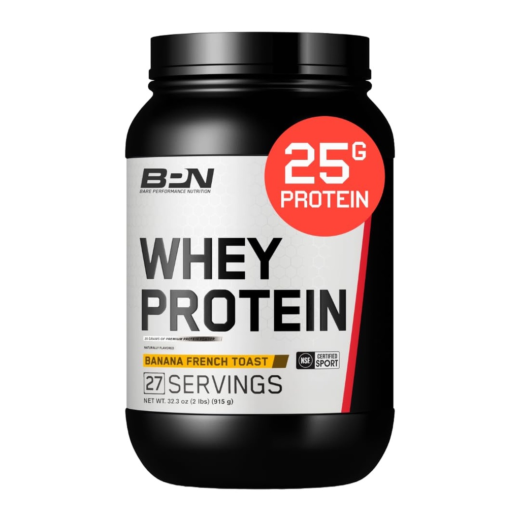 NUTRIŢIE DE PERFORMANŢĂ BARE, Pudră de proteine, Concentrat de proteine Whey, Micellar Casein nativ, Mixabilitate uimitoare, Toast franţuzesc Banana