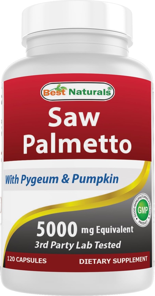 Cele mai bune naturale a văzut Palmetto 10:1 Extract suplimente de prostată pentru bărbați - 120 capsule - Made with Pygeum Bark 4:1 Extract & Pumpkin Seed Powder