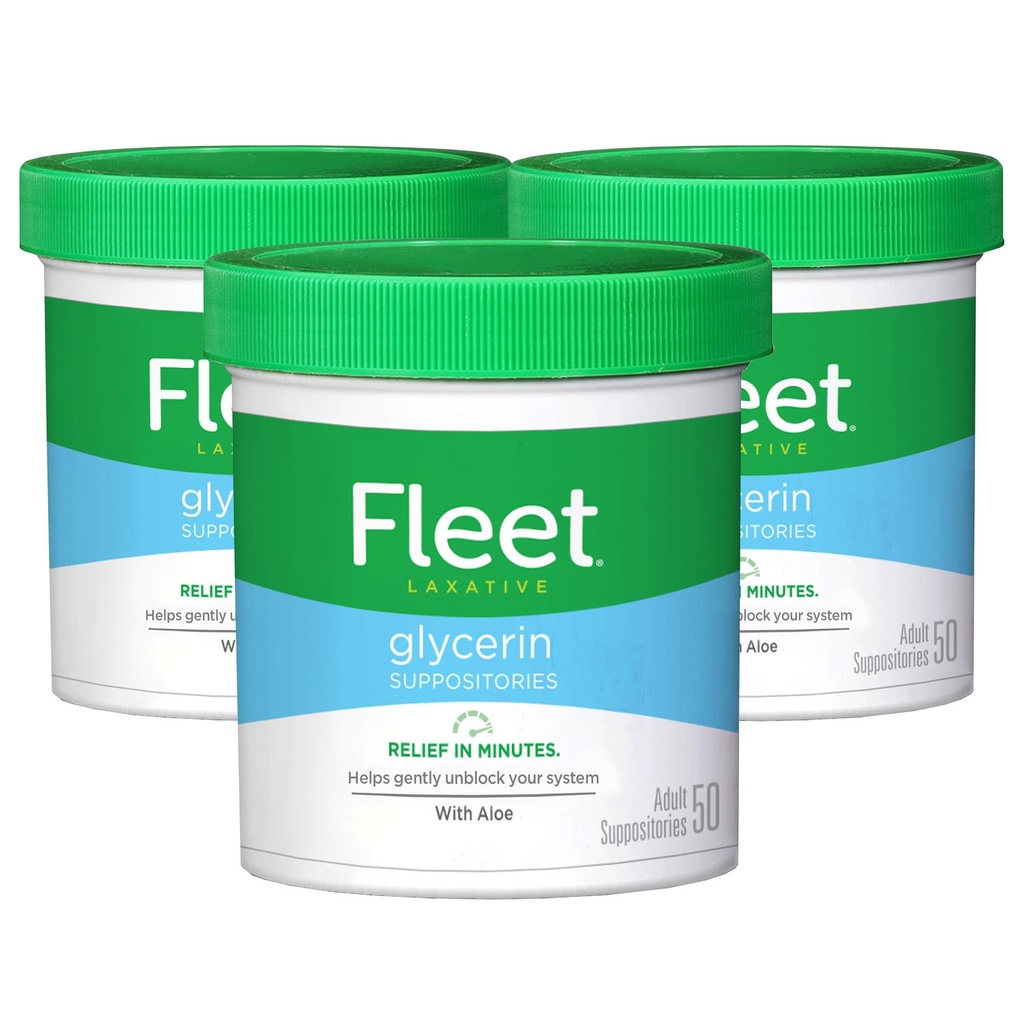 Fleet Laxative Glicerin Sampleries for Adult Constipatia, 50 Count, 3 Pack