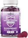 NOU AGE Immune System Support Gummies - Sambucus Black Elderberry Gumies cu vitamina C și zinc (Immune Support 60 Gummies)