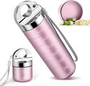 Metal Travel Pill Organizator, Portable Weekly Pill Box, rezistent la apa Aliaj aluminiu mare 7 zile Vitamina Container, BPA Free Daily Medicine Organizator de vitamine, Supliment, Ulei de pește (Pink Cute)