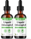 LICHIDHEALTH Clorofile lichide picături - Deodorizant intern, antioxidanți, Detoxifiere hepatică, suport imunitar, Relieve Bad Respirație, Reduce Apetit, Colagen pentru par & Skin Health - Vegan, Non-GMO (2 ambalaj)