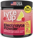 Nutriana Keto Electroliti Pulbere Nr Zahăr - Zero Carb & Zero Calorie Electrolite Drink Mix - Electroliți de zahăr gratuit pentru pulbere de hidratare - Electroliți de postare Aroma de limonadă cu zmeură