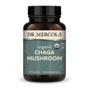Dr. Mercola Organic Chaga Mushroom, 30 Servings (30 comprimate), Supliment alimentar, Suporturi Functie imuna sanatoasa, non-GMO, certificate USDA Organic, NSF Conținutul certificat