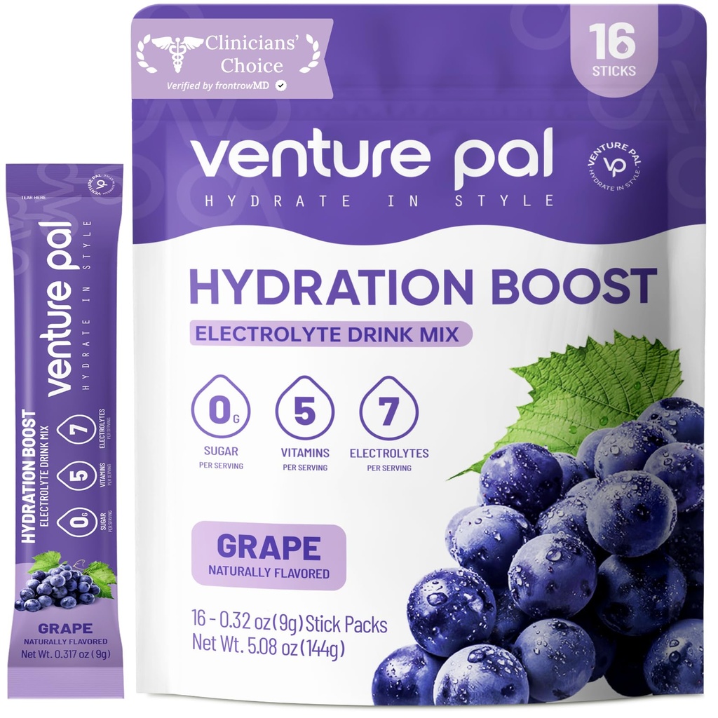Venture Pal Pachete de praf Electrolit gratuit - Lichid Daily IV Drink Mix pentru hidratare rapidă și de recuperare a partidului 
