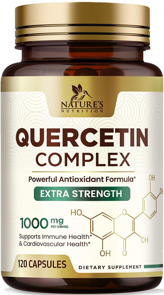 Querbetin Supliment 1000mg - Natural, de bază de plante suport pentru Immun, modificări celulare, respiratorii şi sezoniere - Extra Putere Querbetin Dihidrat din Sophora Japonica - 120 Capsule vegetale