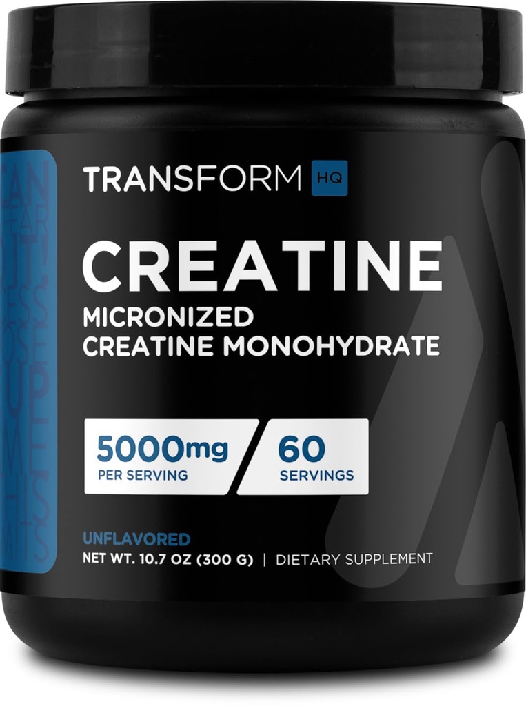 TransformHQ Creatin monohidrat pulbere (60 Serviri) Nearomatizate - 5000 mg per servire