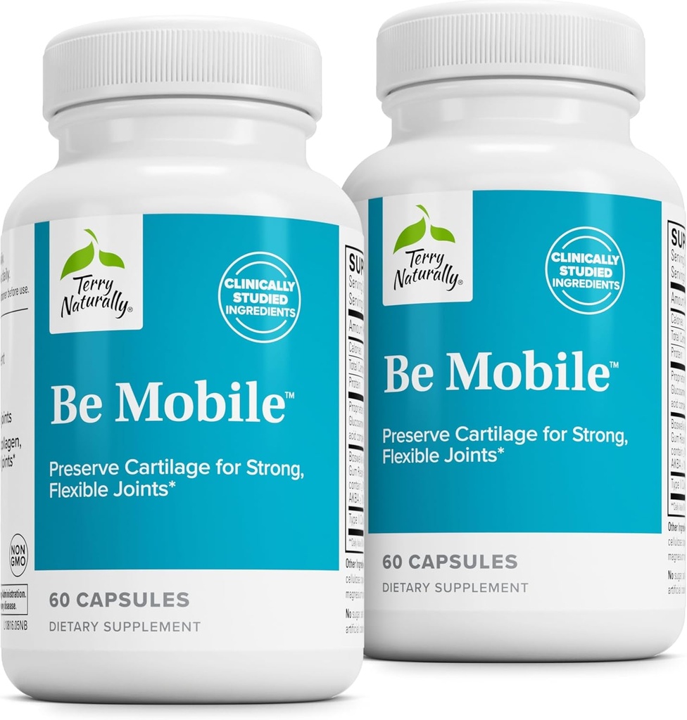 Terry Fi natural mobil - Supliment de colagen pentru sprijin comun de sănătate - Supliment alimentar cu extract Boswellia & Tip II Colagen - Suport spate jos & genunchi - 60 capsule (Pachet de 2)