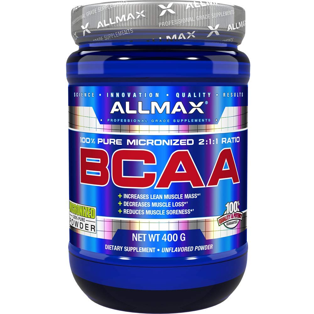 ALLMAX Essentials BCAA, nearomatizat - 400 g Instantat 2:1:1 pulbere - ajută la creșterea masei musculare și reducerea soreness - gluten & soia gratuit - 80 Serviri