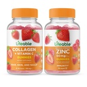Colagen de viață & vitamina C + zinc 50mg, Gummie Bundle - mare Tasting, Supliment de vitamine, gluten gratuit, OMG-uri gratuit, guma de mestecat