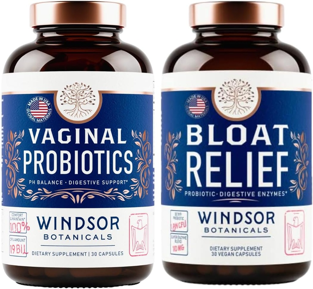 WINDSOR BOTACALS BLOAT Relief Probiotic cu enzime și probiotice vaginale - Digestive și Vaginale Health Bundle