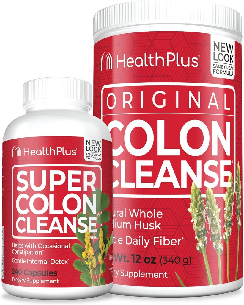 Sănătate Plus Super Colon Cleanse (240 capsule) & Colon Cleanse (12 Ounces/48 Servings) Bundle