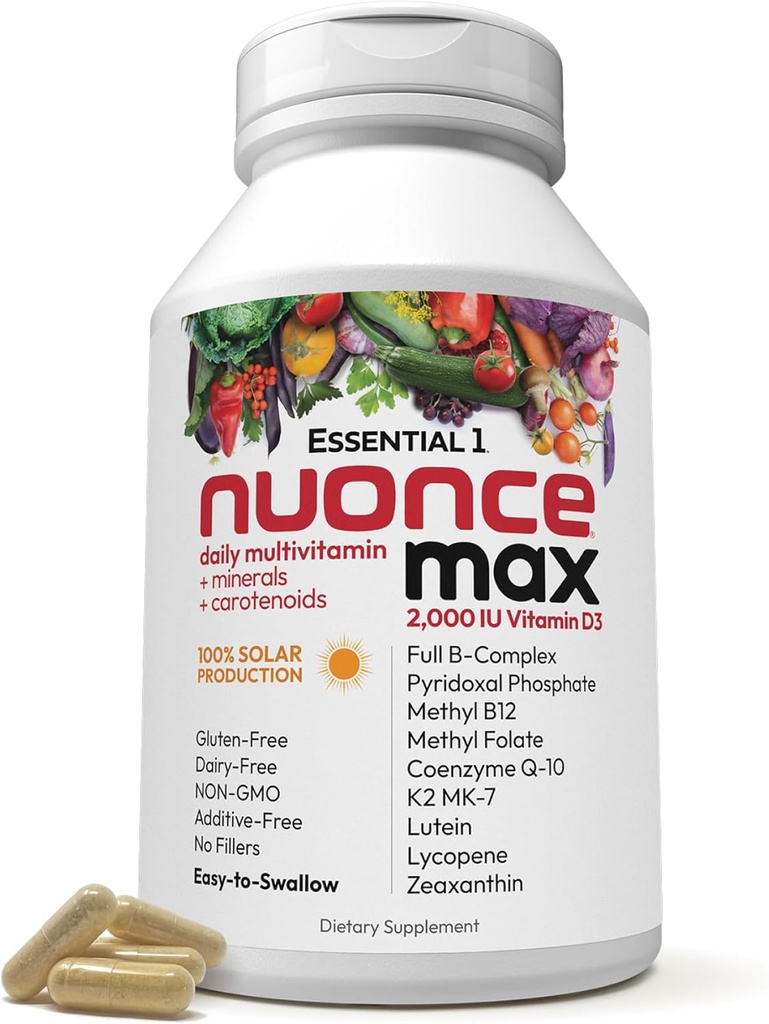 ANDREW LESSMAN Essential-1ASSence max Multivitamine 2000 UI Vitamina D3 360 Capsule mici. 100 mcg Metil B12. CoQ10 lutein Licopen Zeaxantină. Înaltă Potenţă. Fără aditivi. Capsule zilnice Ultra-Mild