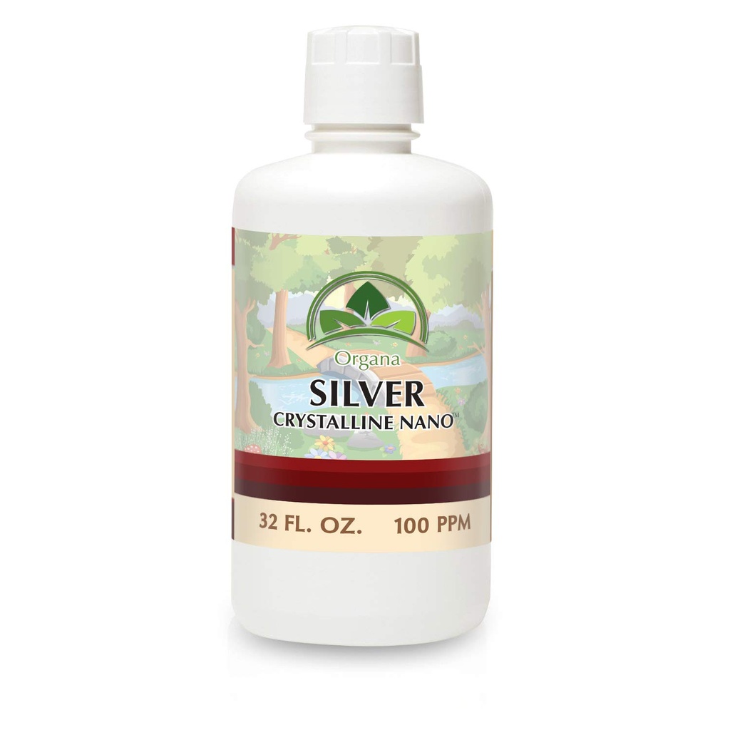 Organa Crystalline Nano Cristal Silver - 100 PPM - 32 oz Flacon