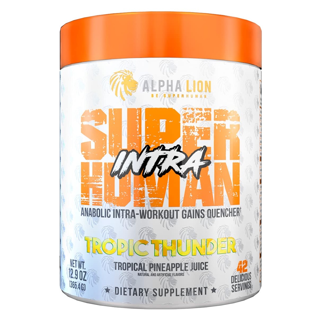 ALPHA LION Pudră intraumană de antrenament pentru bărbați și femei, Aminoacids Drink, Muscle Recovery Supplement, BCAA pulbere, Electroliti & Hidration Mix (42 Servings, Tropical Ananas Juice Flavor)