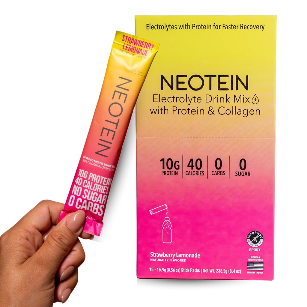 Natein: Electrolit Pachete cu pulbere, Pulbere de proteine cu 10g Proteina si Colagen 