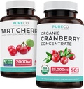Bundle of Organic Cranberry Pills & Tart Cherry - Clean & Clear Bundle - Tract urinar & Uric Acid Support - Organic Cranberry Pills - 50:1 Concentrat & Organic Tart Cherry Capsule - 4:1 Extract