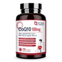 NATURĂ ŢINTĂ CoQ10-100 mg-Softgels cu 10mg PQQ - Coenzime de înaltă absorbţie-Q10 cu Organic-Olive-Oil - Antioxidant pentru Heart & Brain Health, Celular-Energie-Producţie, 120 Servings