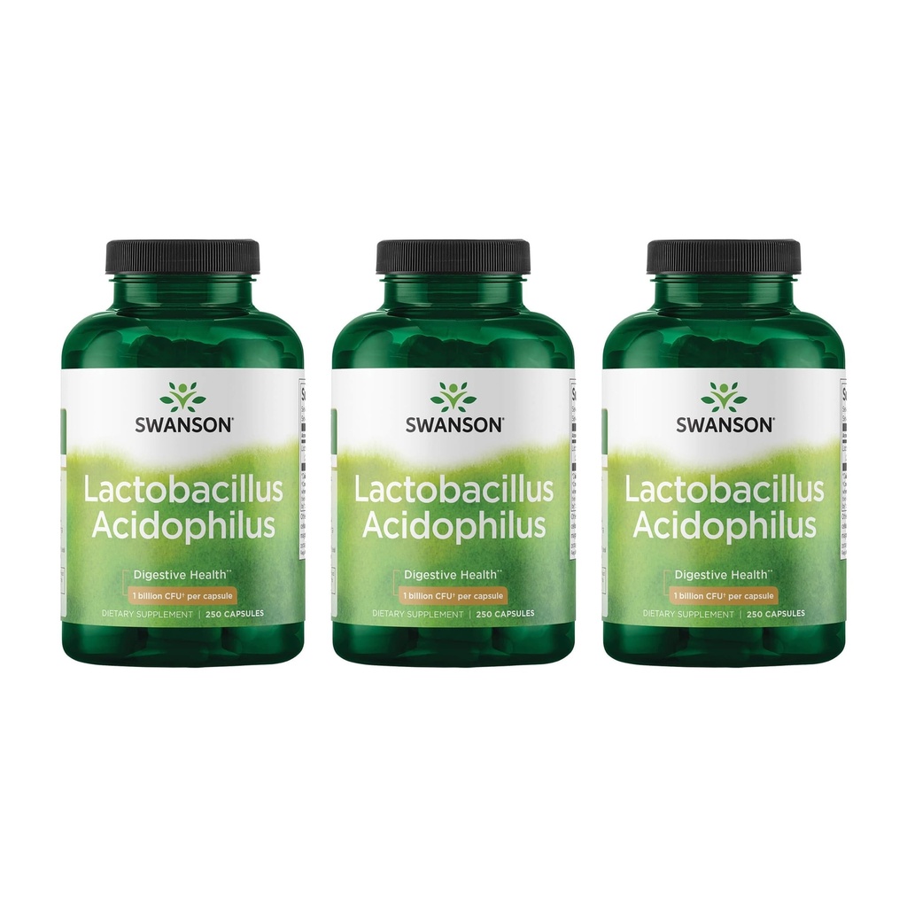 Swanson Lactobacillus Acidophilus - Supliment probiotic care sprijină sănătatea digestivă cu 1 miliard CFU per capsulă - promovează sănătatea Bowel și GI Tract - (250 capsule) 3 Ambalaj