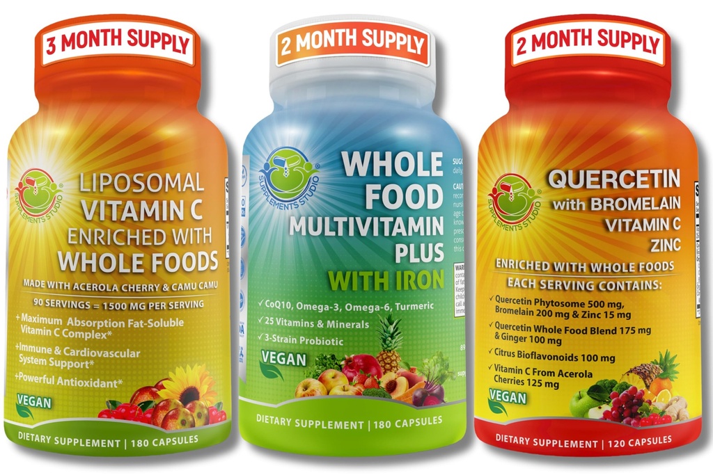 SUPLLEMENTE STUDIO Vegan Immune, Energie și întregul organism suport Bundle 