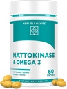 Omega 3 ulei de pește 1200mg cu Nattokinaza Supliment 4000 FU Organic 