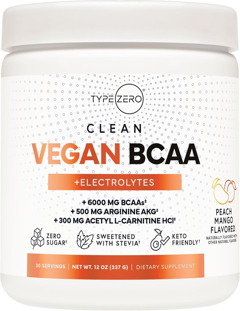 Ultra Clean Vegan BCAA pulbere + Electroliti (Peach Mango 