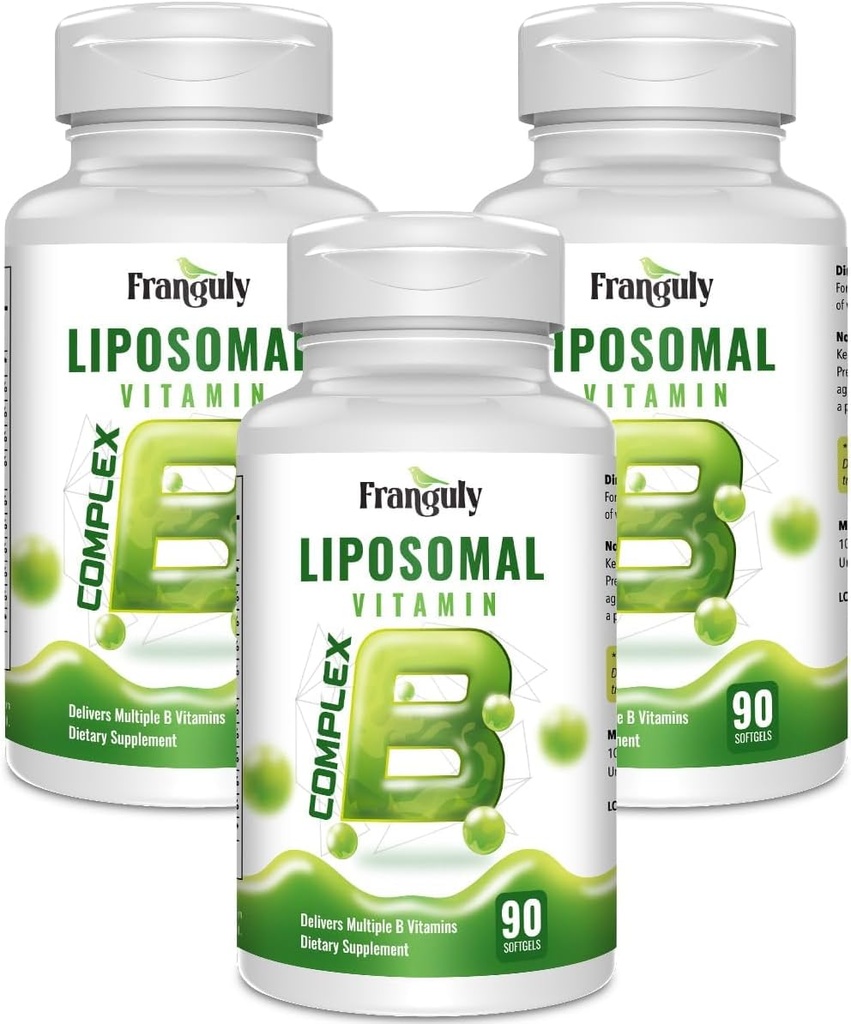 Active B Complex lipozomal B Vitamine cu Plus colină Inositol mare potenta B Complex B1, B2, B3, B5, B6, Biotin, Folat, B12 Methylcobalamin- Suporturi energie si sanatatea creierului - 270 Softgels