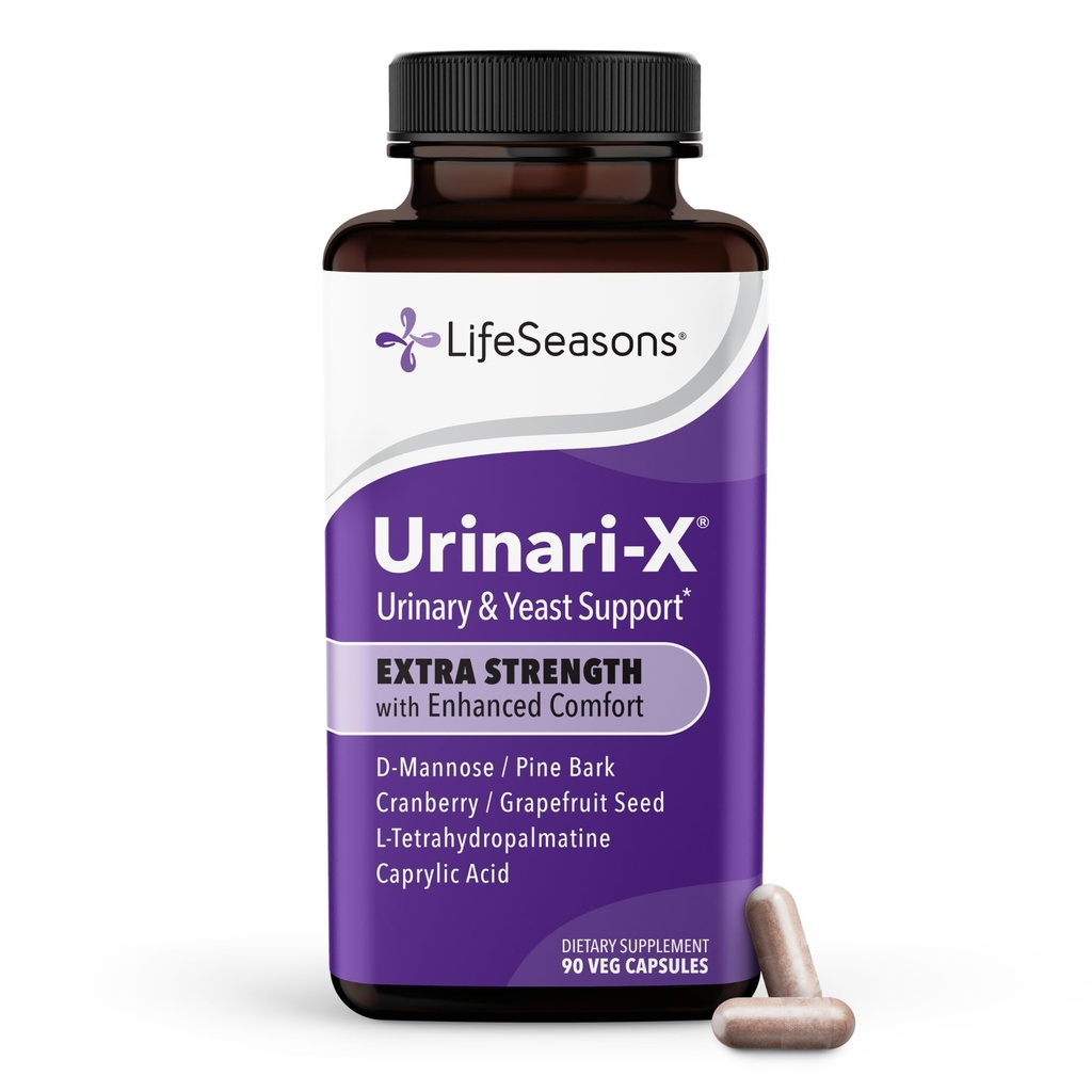 Urinari-X Extra Putere cu Comfort îmbunătățit - Suport pentru tractul urinar - Ajutor UTI rapid - Supliment de vitamine pentru funcția vezicii urinare - D-Mannose, Cranberry, Pinebark, Uva Ursi & Grapefruit - 90 capsule