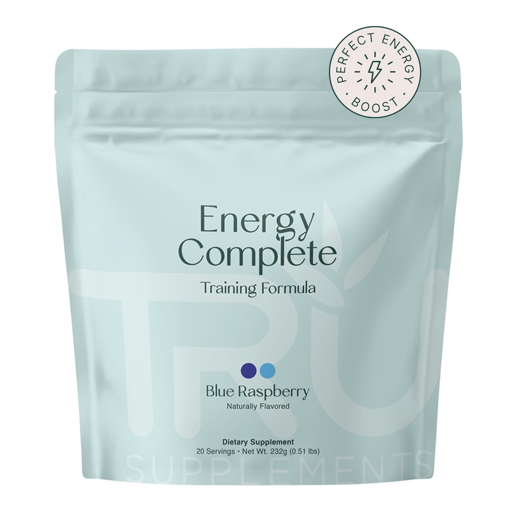 Suplimente TRU Energie Suplimente, Formula de pregătire pre antrenament, Vegan prietenos, Nu Jitters, Îmbunătățirea performanței de antrenament, Arome naturale extrase, 20 Serviri (Blue Raspberry)