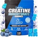 Pre Workout hcl creatină monohidrat Gummies, 120 Blue mesteca pentru bărbați (Blueberry), creatină hcl Suplimentul energetic pentru femei, Proteină zer Izolat Sursa Vital Feminine Gumies