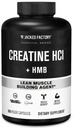 Fabrica de Jacked Creatina HCL + HMB Capsule - Sinergic CON- CRET, MyHMB, & Vitamina D Formula pentru ameliorarea creșterii, a rezistenței, și reducerea descompunerii musculare - 150 capsule