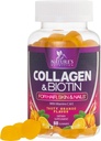 Colagen Gummies cu 2500mcg Biotina, Vitamina C & Zinc - Colagen hidrolizat Peptide tip 1 & 3 Supliment - par avansat, Skin & Nail Crowth Support for Women & Men, Gluten Free, Non-GMO - 60 Count