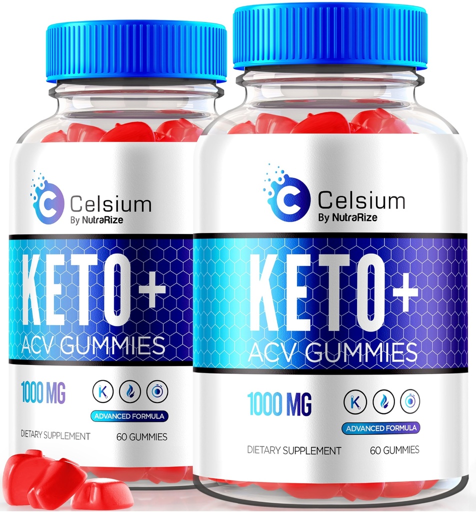 NutraRize (Pachet de 2 Celsium Keto+ACV Gummies, Advanced Formula 1000MG Apple Cider Vinegar, All-Natural Keto Official, Celsium Dietary Supplement, Recenzii (120 Gummies)