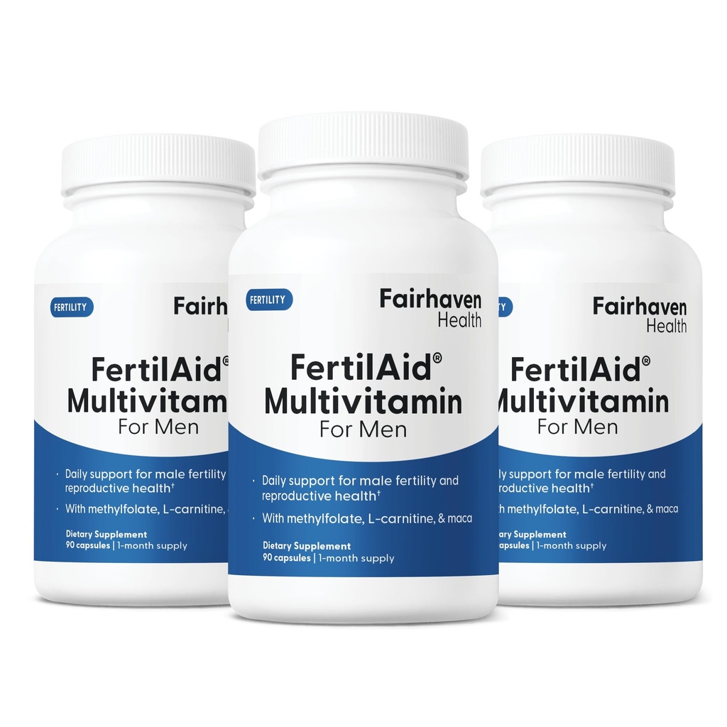 Fairhaven Health 3 Luna de aprovizionare FertilAid pentru barbati Prenatal de fertilitate Supliment 