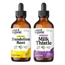 Sălbatice și organice păpădie rădăcină Tinctură și lapte Thistle Tincture 4 fl oz - Liver Cleanse Detoxifiere suport - Dantelion rădăcină picături extract - Milk Thistle Supliment - Nu zahăr și alcool