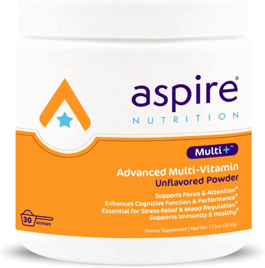 Aspire Multi+TM Multivitamine avansate pentru copii, bărbaţi şi femei (pudră fără aromă)