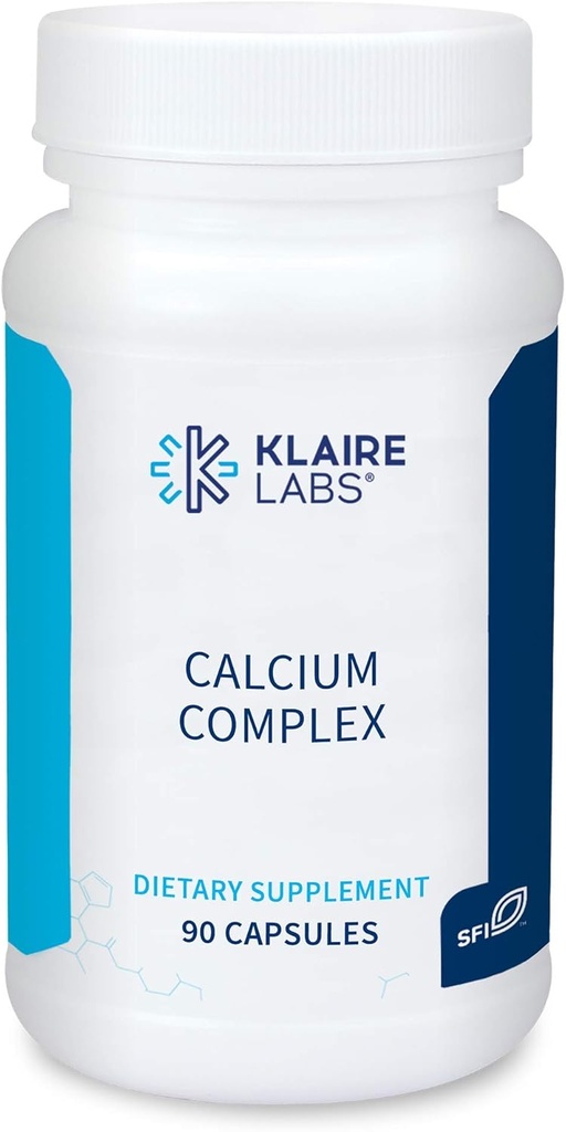 Complexul de calciu Klaire Labs - Hidroxiapatită și Citrat de calciu fără ESB certificate cu fosfor (90 capsule)