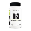 NutraBio Vitamina D (5000 UI), Suport imunitar - 90 Capsule vegetale