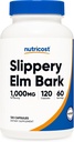 Nutricost Slippery Elm Bark Capsule 1000 mg Per Serving, 120 capsule - non-GMO, Gluten Free, Vegetarian Friendly