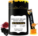 Himalayan Pure Nutritious Silajit Honey Sticks Gold- Saffron, Honey - 75% Acid fuzelian, 85+ Minerale Trace - pentru barbati Femei - 30 Sticks (Shilajit Honey 30 Sticks)