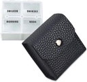 VOFOON Small Pill Organizator, Travel Pill Box pentru Pursa, Pocket Pilula Container, 4 ori pe zi Portable Medicine Vitamina Case, Fish Supplement Box (4 Compartimente, 4X-SU)