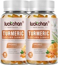 Turmeric si Ginger Gumries (2 ambalaj) - Curcumina turmerica cu Pepper negru si suplimente de ghimbir pentru suport imunitar Piele sanatoasa - Gume Turmerice Vegane pentru adulti - Gluten gratuit, zahăr scăzut