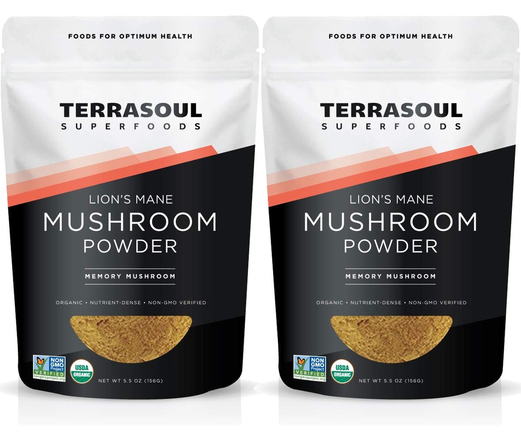 Terrasoul Superfoods Coama Leului Organic Pulbere de ciuperci (4:1 Extract), 11 Ounces