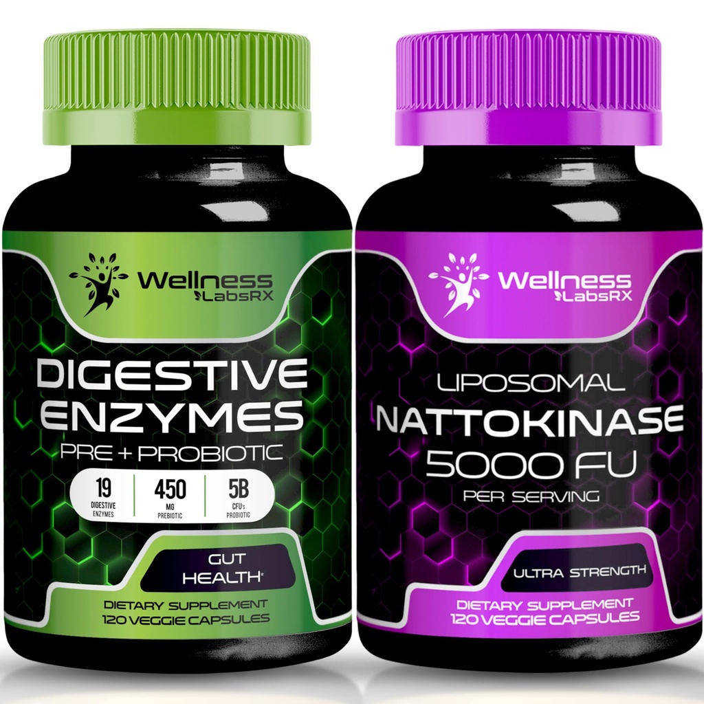 wellNESS LABSRX Enzime digestive Capsulele de Nattokinază