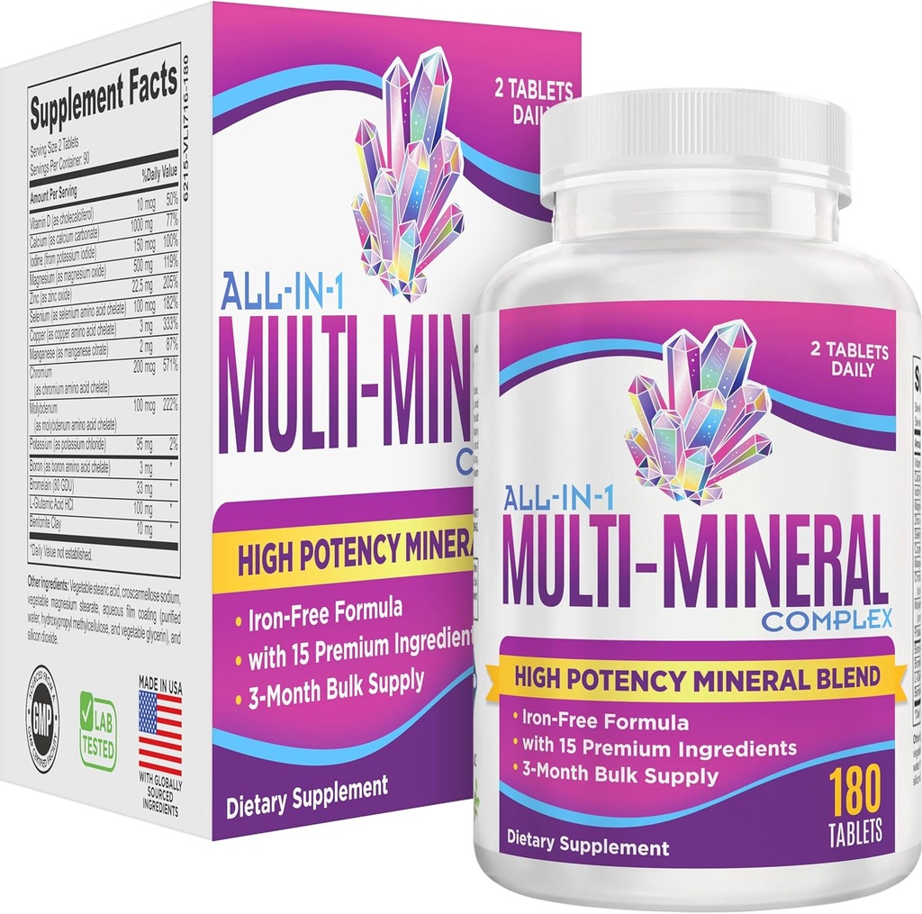 All-in-1 Multimineral Supliment Blend (Iron Free Formula) Multiminerale 
