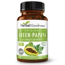 Capsulele de extract de fructe Green Papaya - Enzime organice Papaya cu prebiotice si probiotice pentru sanatate digestiva - Enzime super digestive, suport imun- 60 capsule, Made in USA