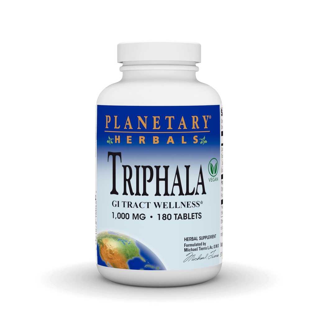 Herburi planetare Triphala interior Cleanser 1000mg pentru GI Tract Wellness - 180 comprimate