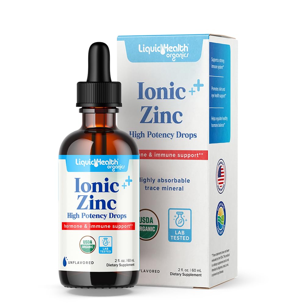 LIQUIDHEALTH USDA Crize de înaltă potenţă de zinc organic - Urme de vitamina lichid mineral suplimentar pentru adulţi şi copii - Suport imun şi digestiv, Skin & Wound Health - Statele Unite ale Americii Made, Vegan, Non-GMO (2 oz)